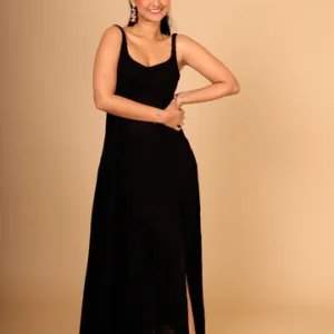 Black Slit Maxi Dress