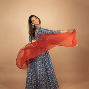 Eazy Breezy Floral Anarkali with Dupatta (2 Piece Set)