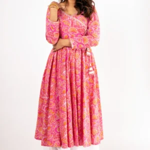 Love Garden Pink Anarkali Set(2 Piece Set)